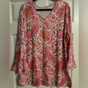 Women’s Pink Paisley Tunic Size 2X